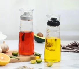 double opening glass olive oil dispenser bottle